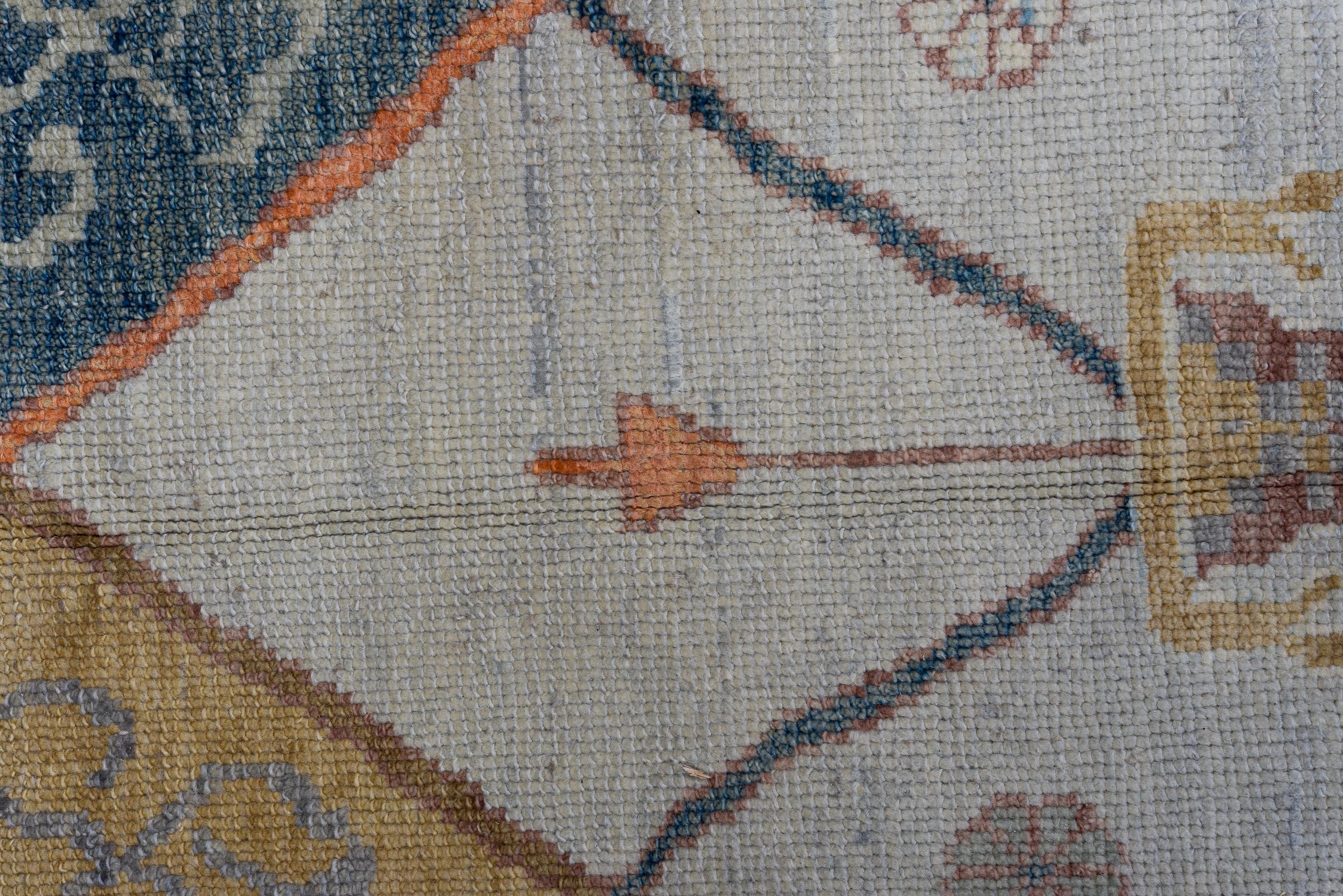 Vintage Inspired Oushak with Diamond Pattern For Sale 1