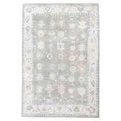 Vintage Inspired Oushak with Floral Childlike Medallions