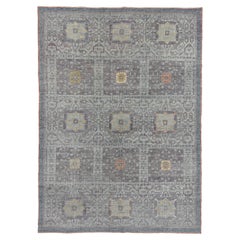 Vintage Inspired Oushak with Geometric Flow