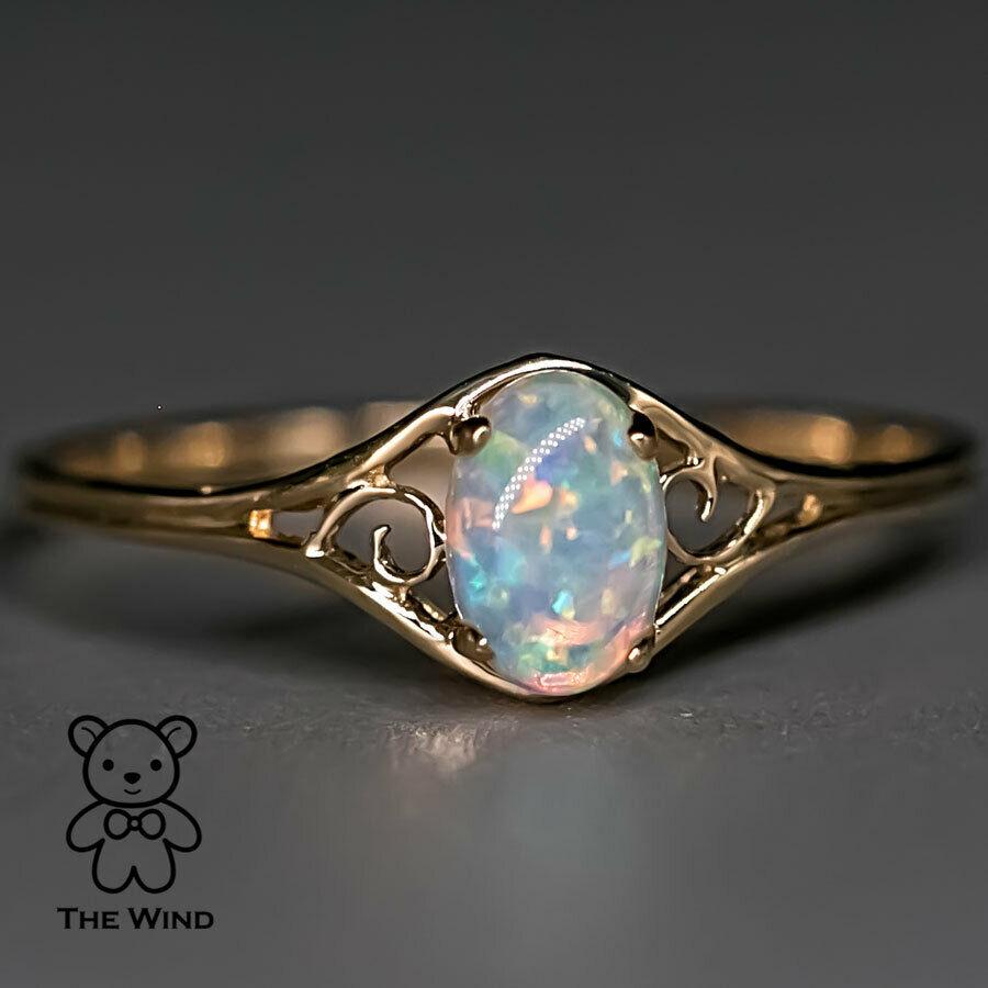 Vintage Inspired Australian Solid Opal Ring with Beautiful Hues of Aurora Flame.


Free Domestic USPS First Class Shipping! Free Gift Bag or Box with every order!

Opal—the queen of gemstones, is one of the most beautiful gemstones in the world.