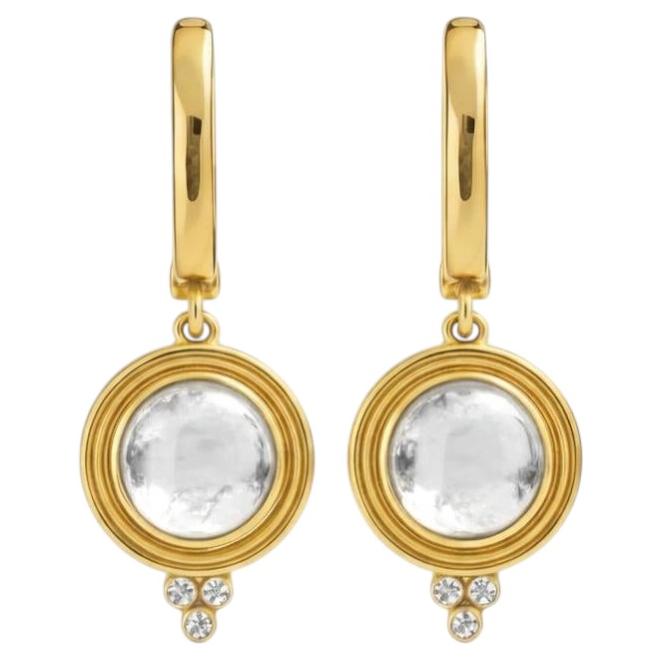 Vintage inspired rhinestone and Colorless Topaz Drop Earrings silver, gold