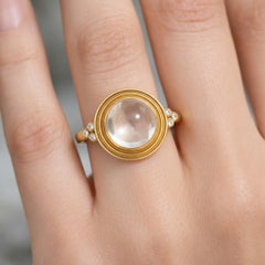 Vintage inspired Rhinestone and Topaz Ring in silver, gold