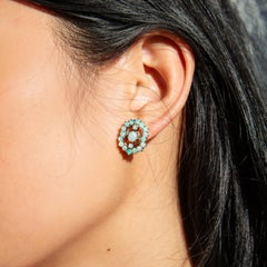 Vintage Inspired Solid Oval Australian Crystal Opal Earrings 9 Carat Yellow Gold