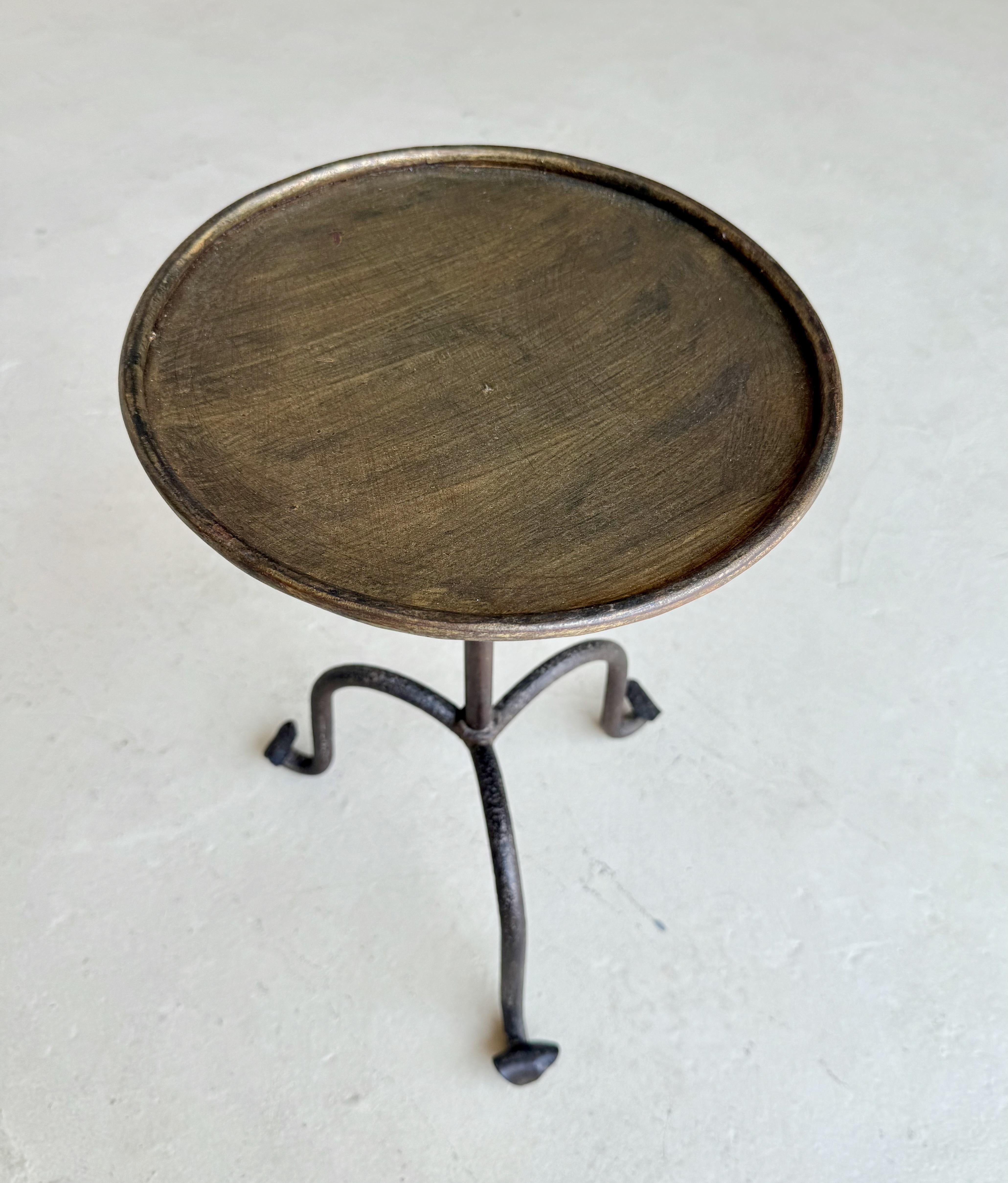 Vintage-Inspired Spanish Iron Drinks Table For Sale 6