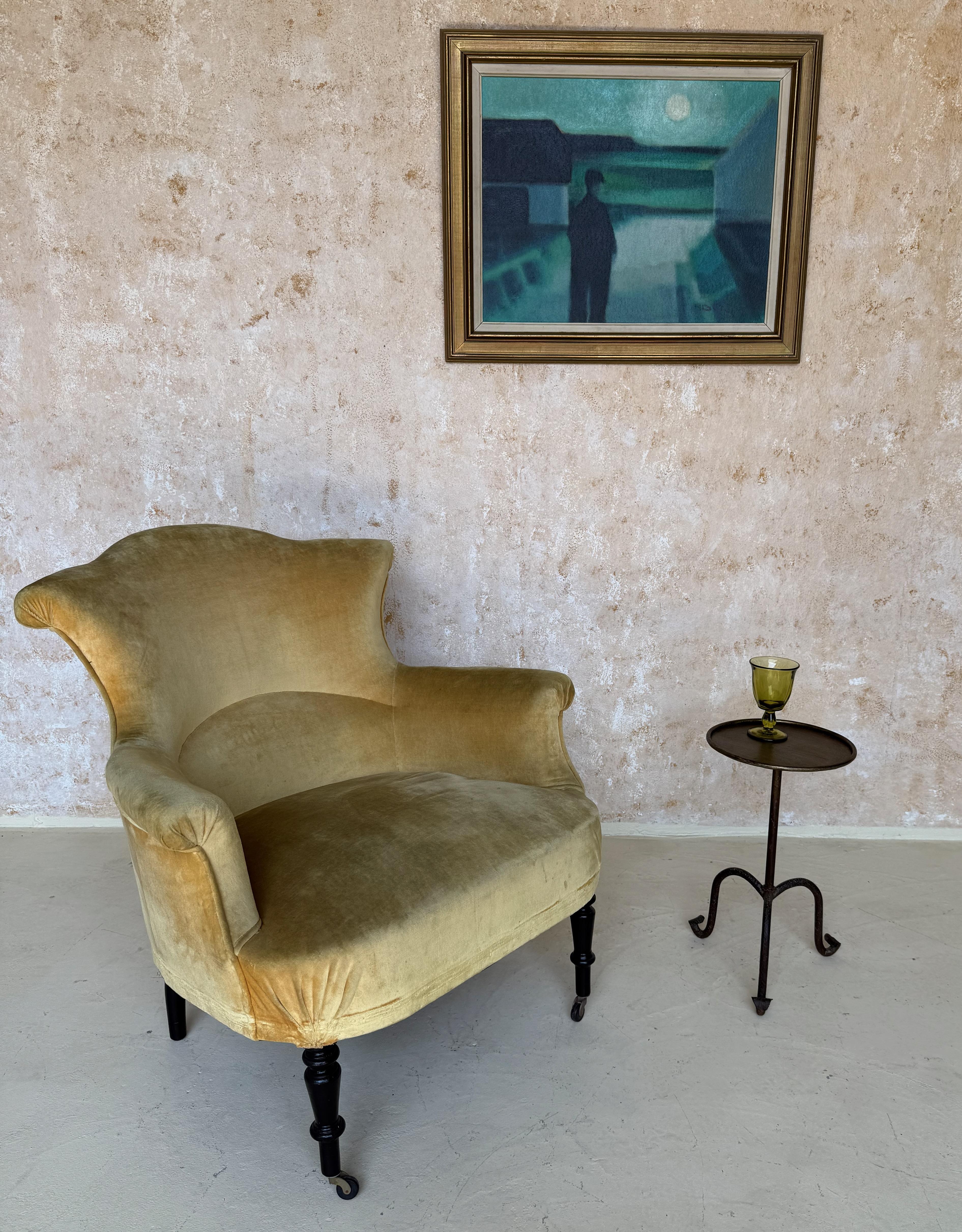 Neoclassical Vintage-Inspired Spanish Iron Drinks Table For Sale