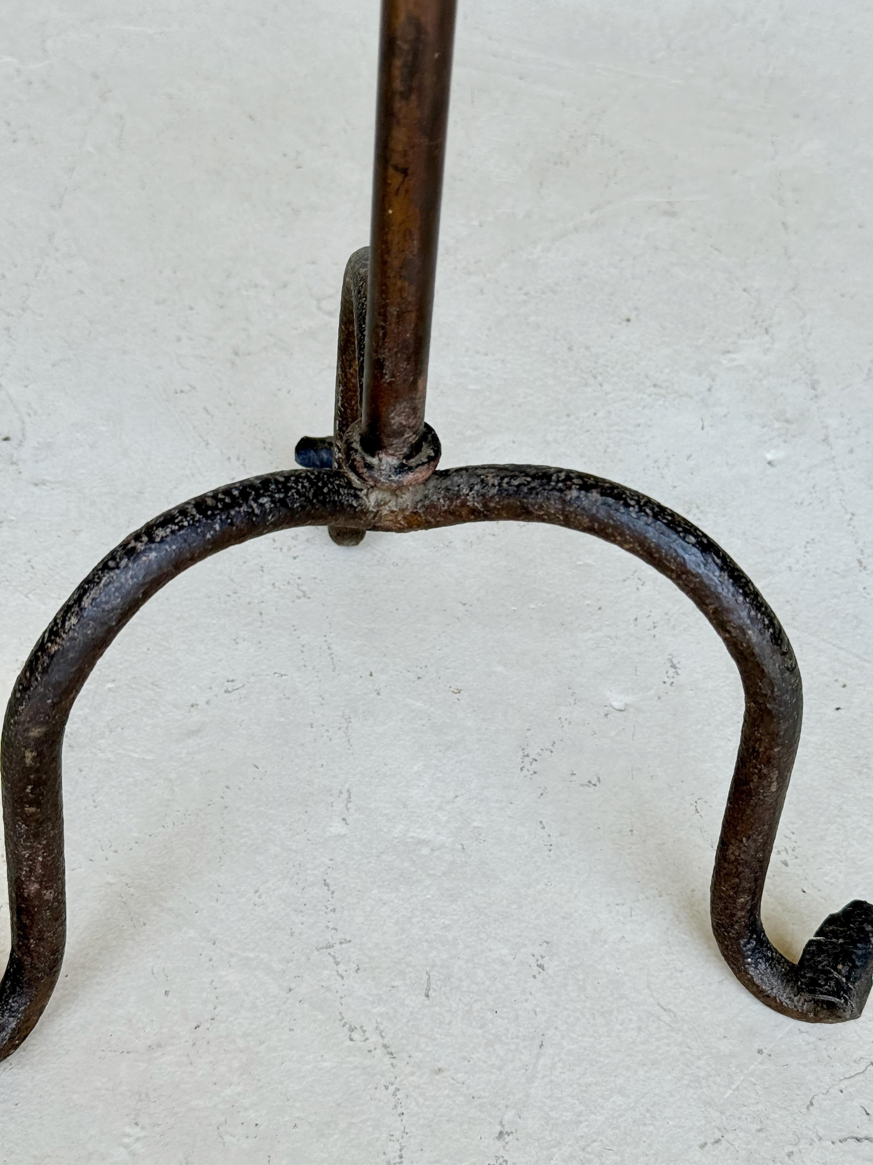 Contemporary Vintage-Inspired Spanish Iron Drinks Table For Sale