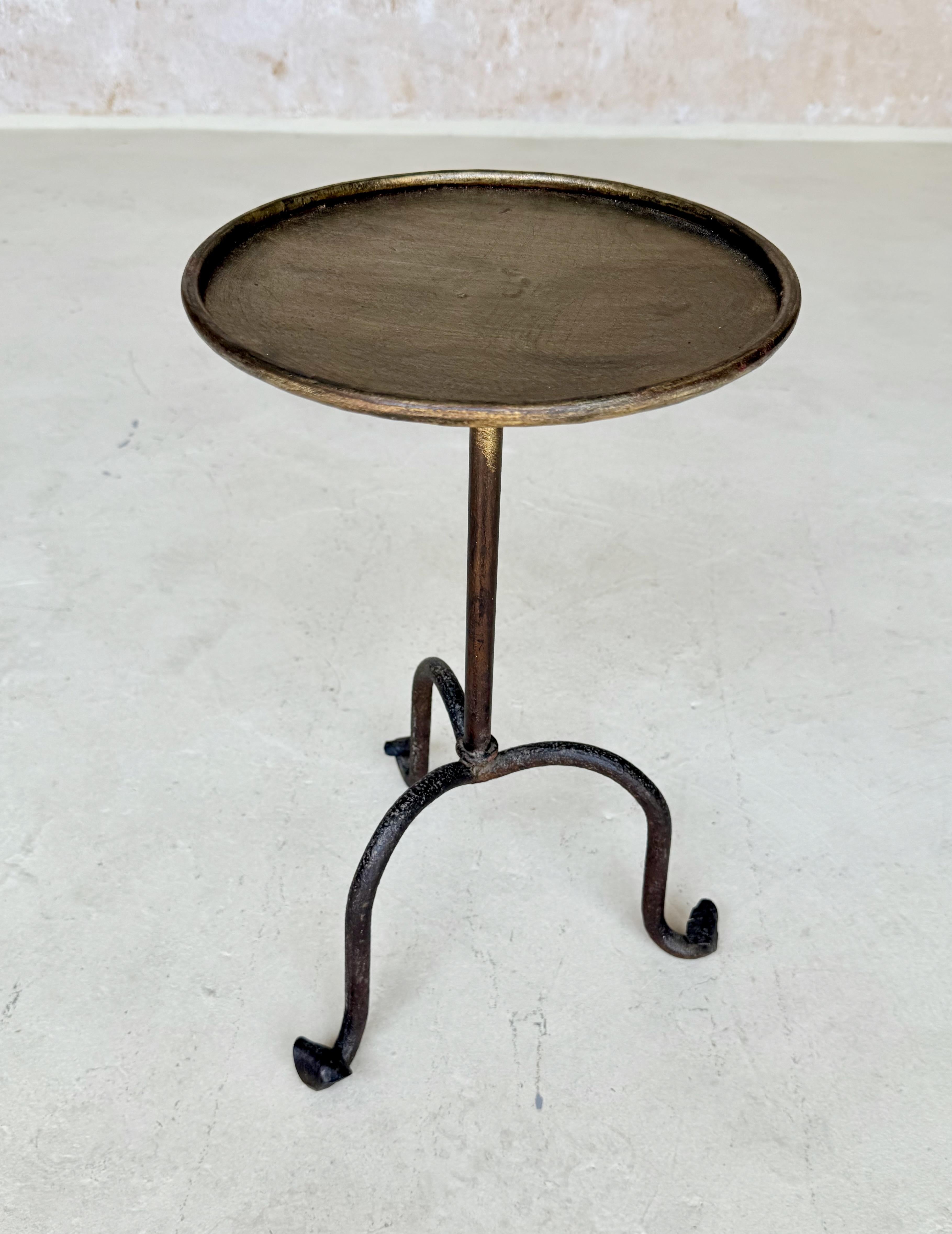 Vintage-Inspired Spanish Iron Drinks Table For Sale 4