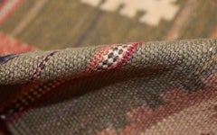 Vintage Inspired Swedish Scandinavian Kilim Rug. Size: 4 ft 4 in x 6 ft 3 in