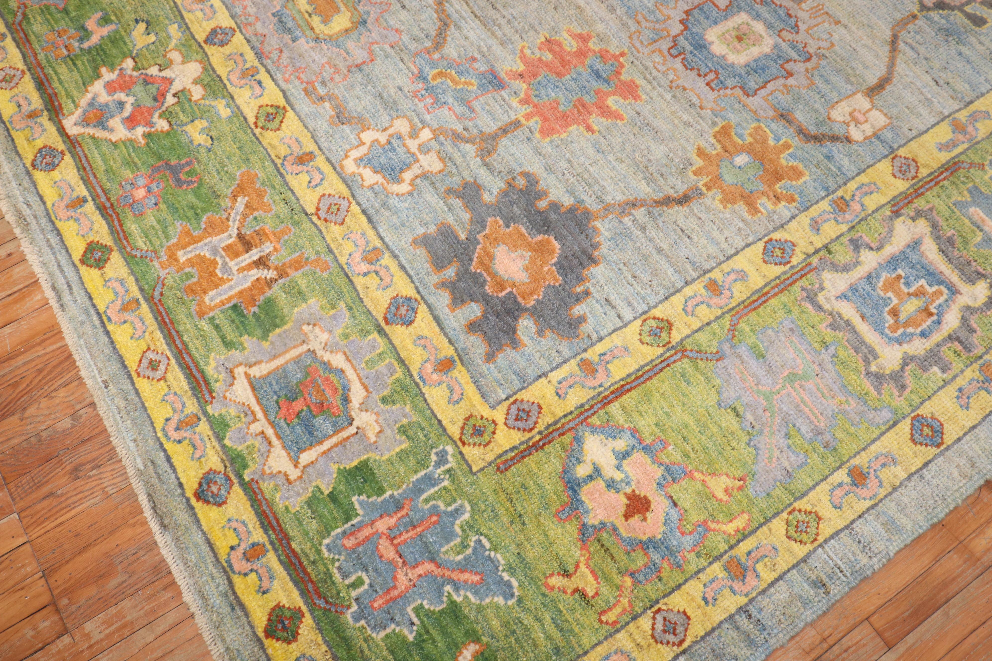 Vintage Inspired Turkish Oushak Carpet For Sale 5