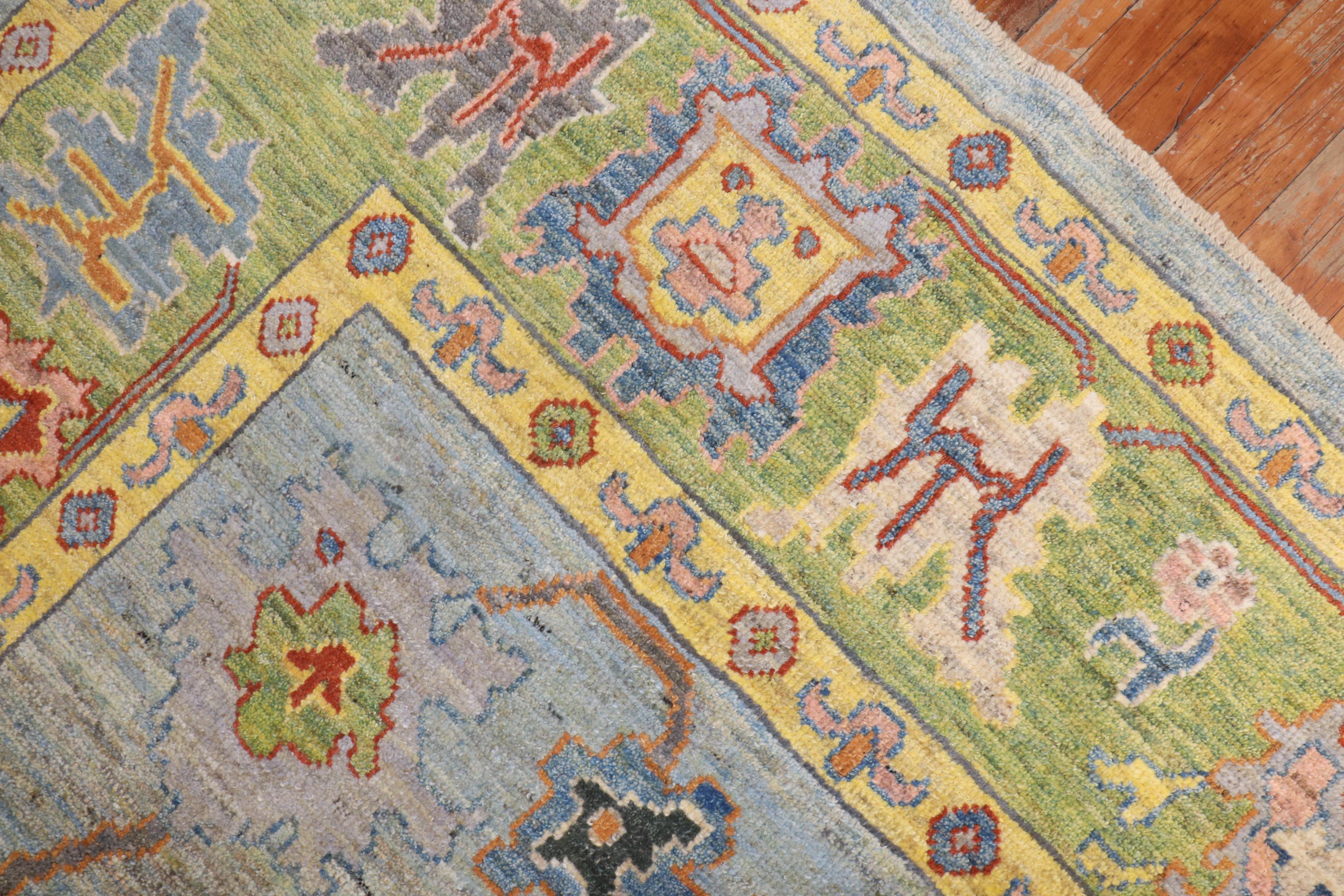 Vintage Inspired Turkish Oushak Carpet For Sale 1