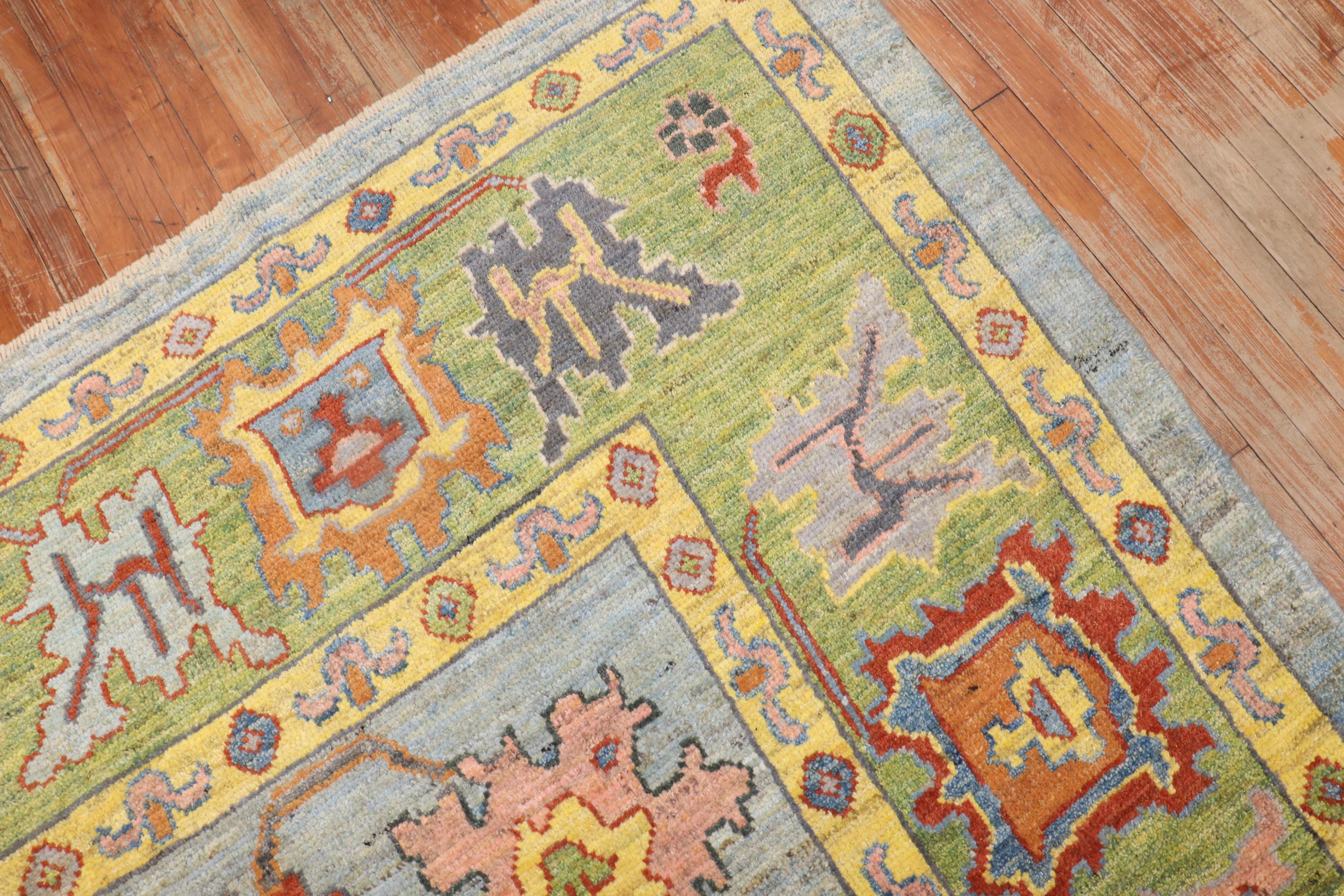 Vintage Inspired Turkish Oushak Carpet For Sale 2