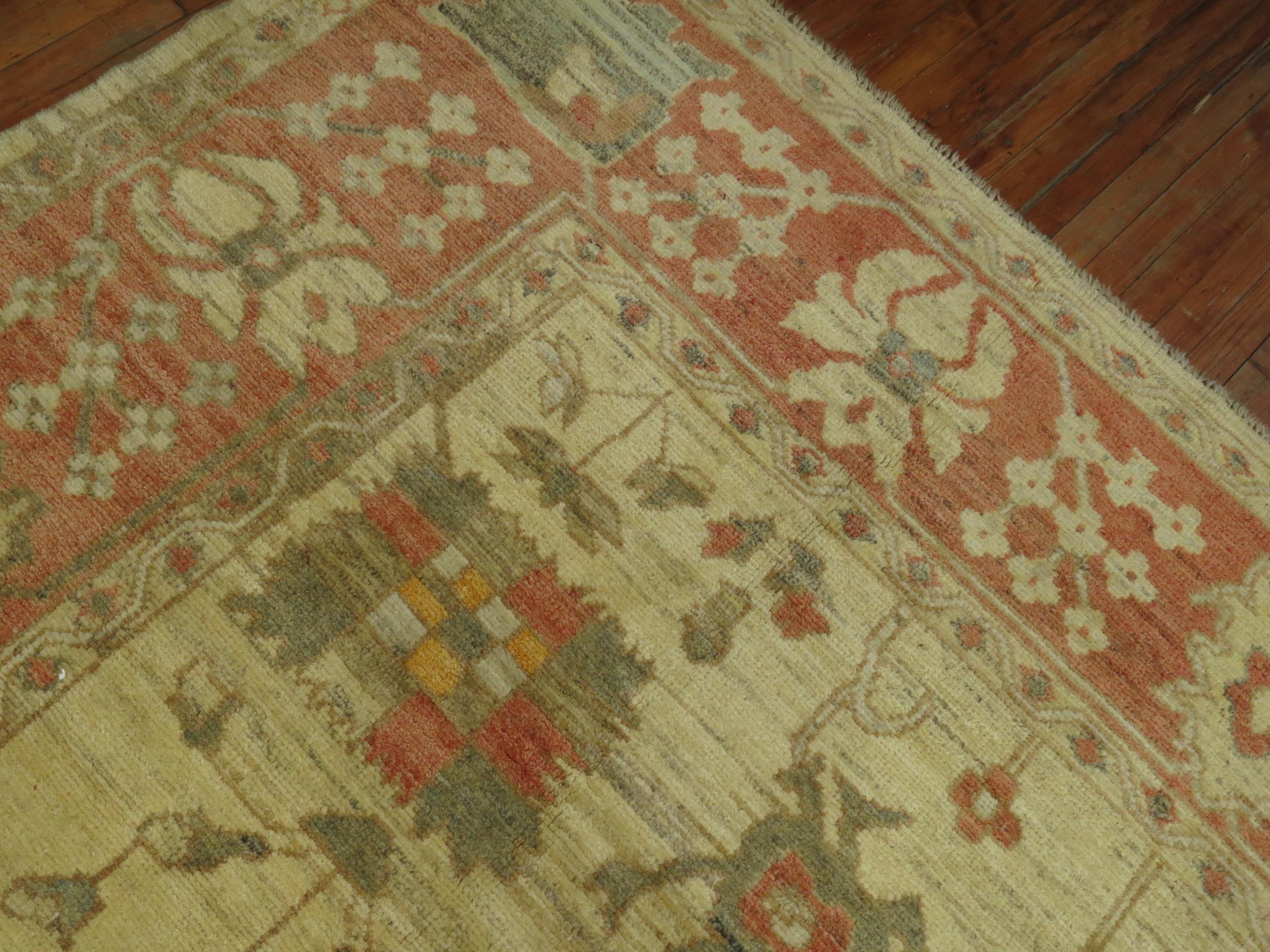 Vintage Inspired Turkish Oushak In Excellent Condition For Sale In New York, NY