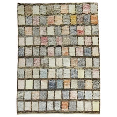 Vintage Inspired Turkish Tulu Multi Dimensional Box Design Rug