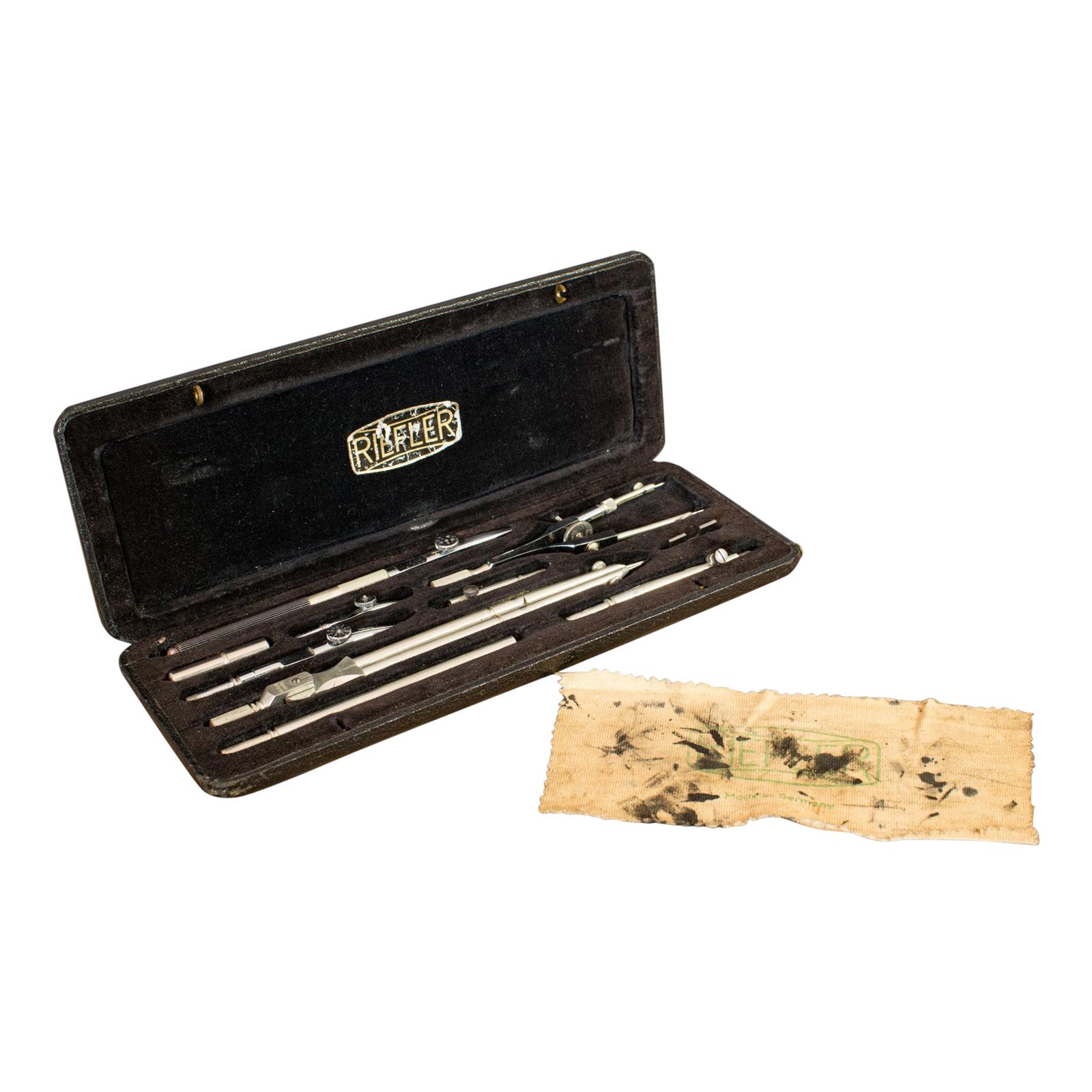 Vintage Instrument Set, German, Technical Drawing, Riefler, Munich, circa 1950 For Sale