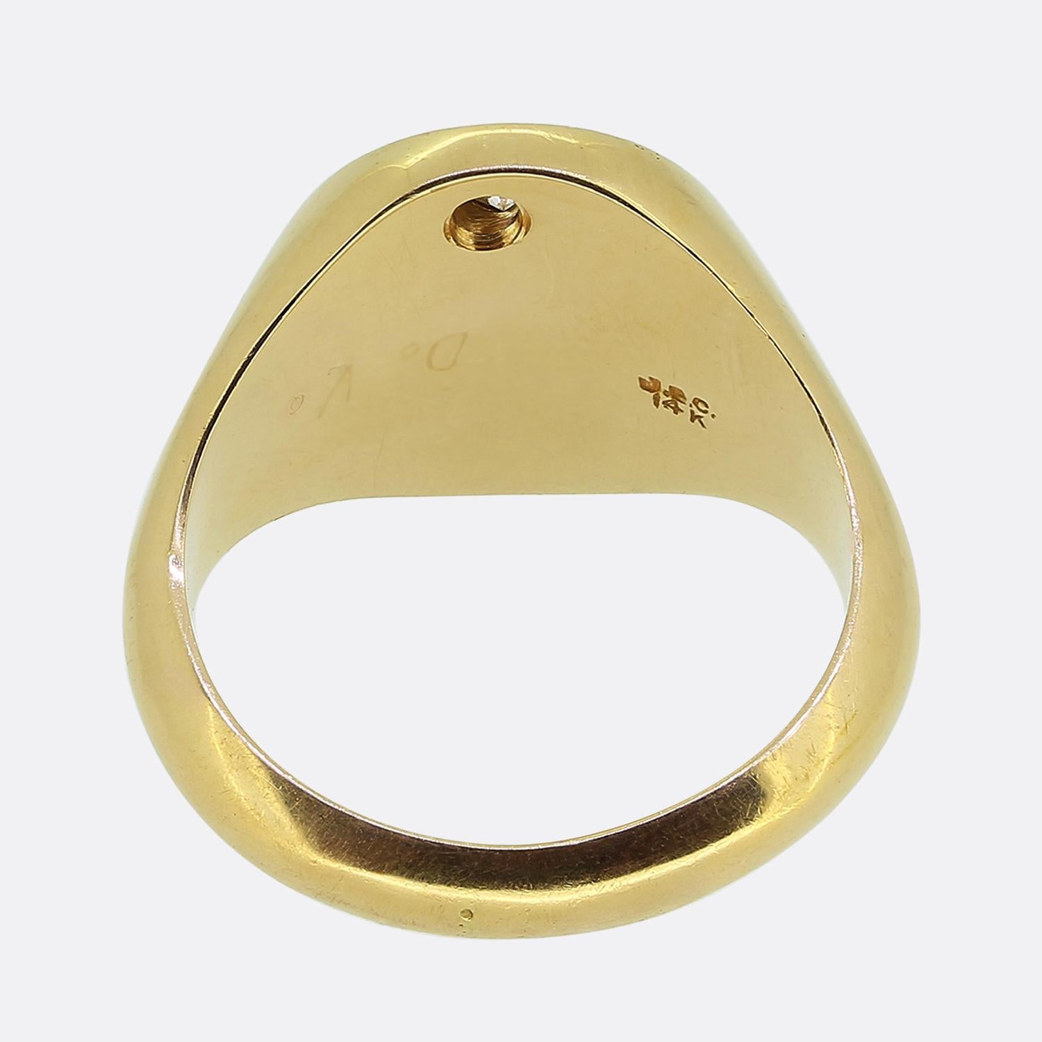 Anello con diamante calcografico vintage In condizioni buone in vendita a London, GB