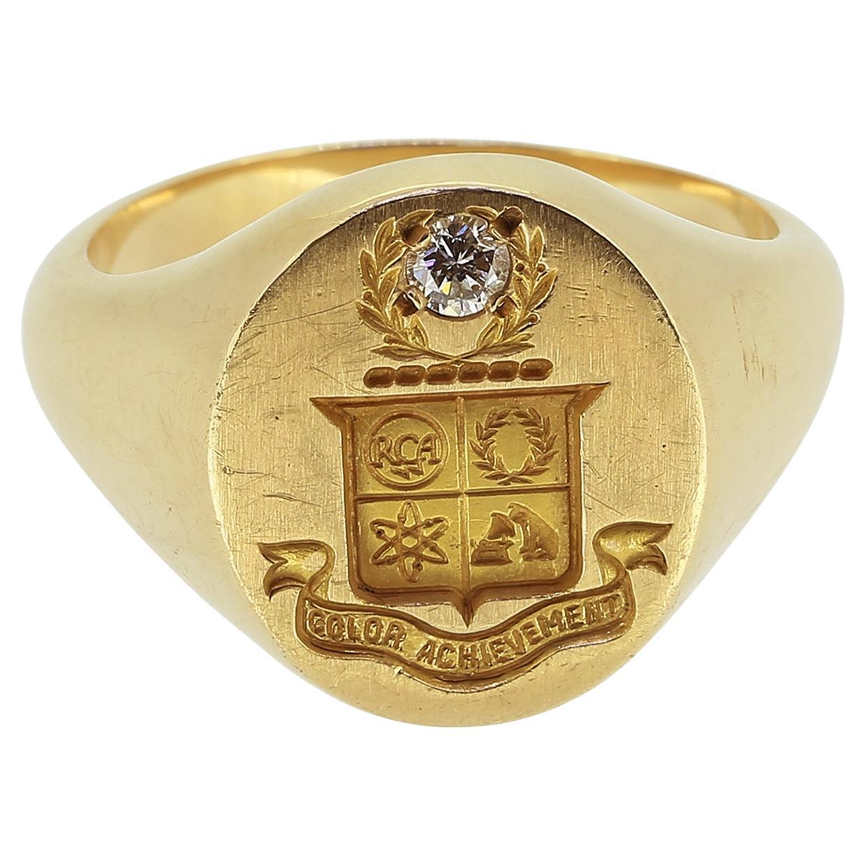 Anello con diamante calcografico vintage