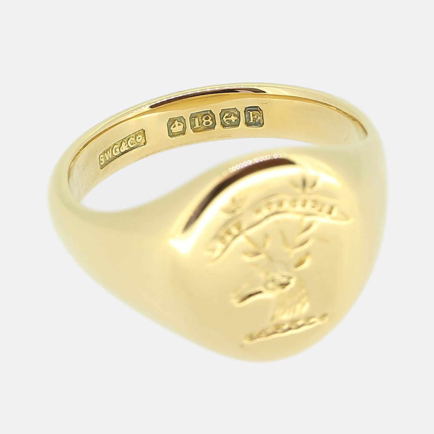 Women's or Men's Vintage Intaglio Signet Ring For Sale