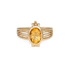 Vintage Interchangeable Ring Amethyst Citrine Topaz 10k Yellow Gold Sz 7 Jewelry