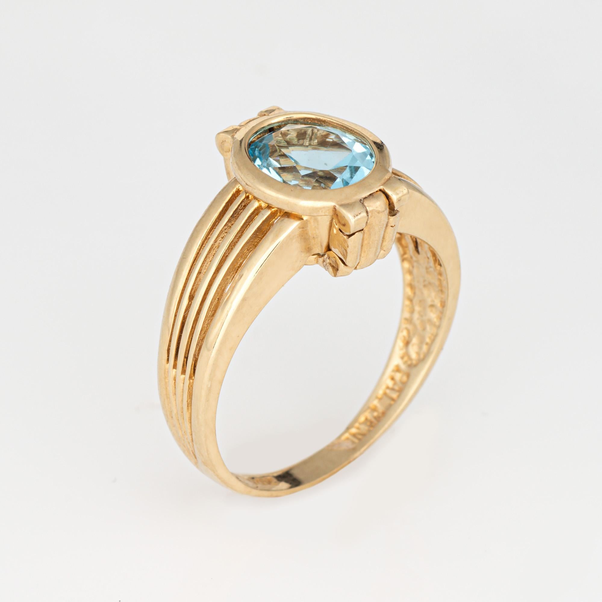Vintage austauschbarer Vintage-Ring Amethyst Citrin Topas 10k Gelbgold Gr. 7 Schmuckstück (Ovalschliff) im Angebot