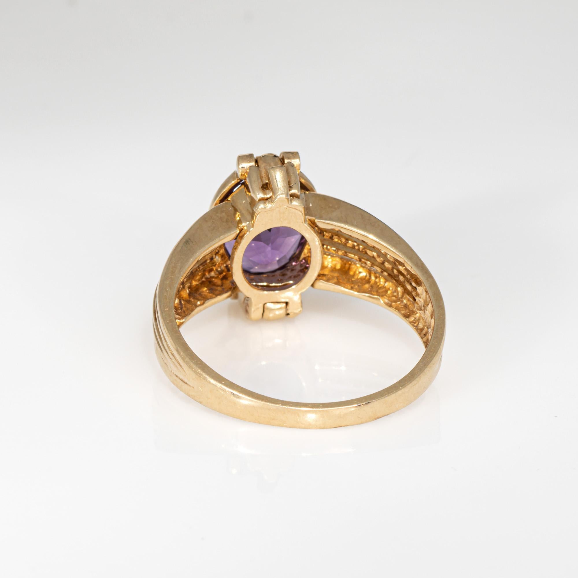 Vintage austauschbarer Vintage-Ring Amethyst Citrin Topas 10k Gelbgold Gr. 7 Schmuckstück im Angebot 1