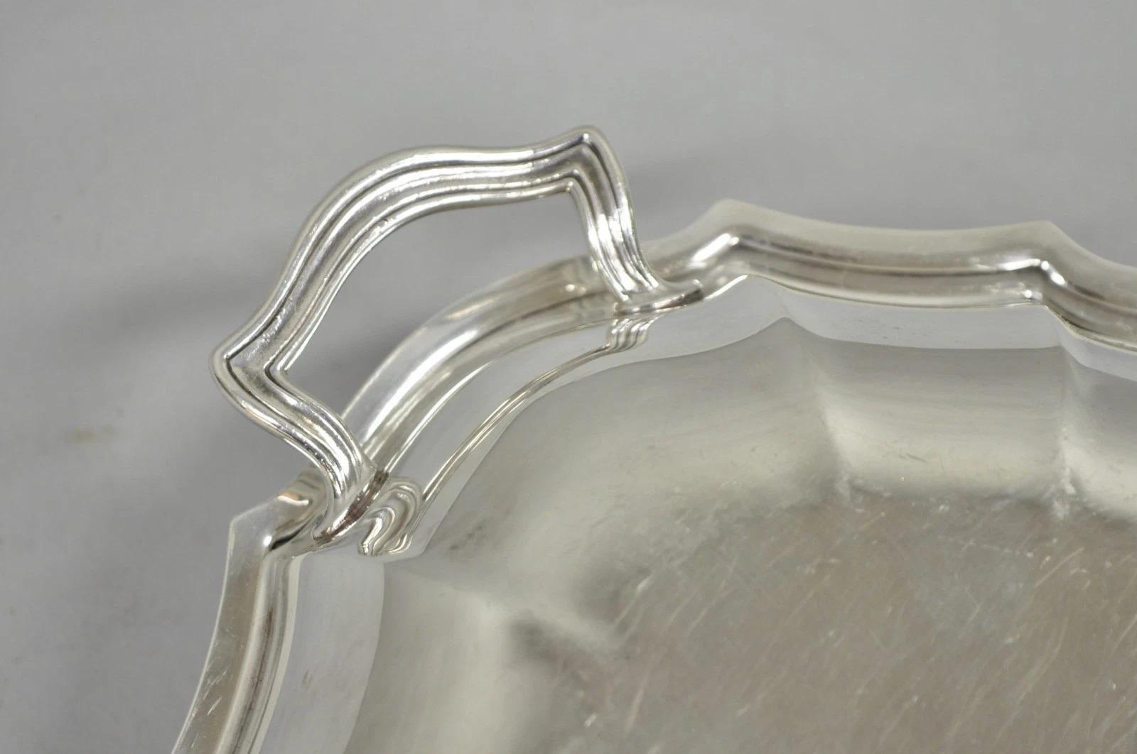 Vintage International Silver Co Chippendale Plato cubierto con monograma 