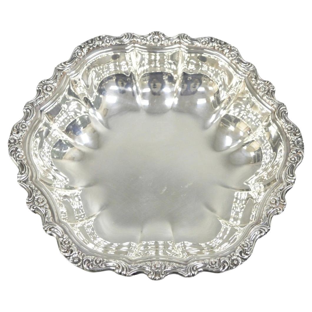 Vintage International Silver Co "Countess" Silver Plated Scalloped Dish Bowl For Sale