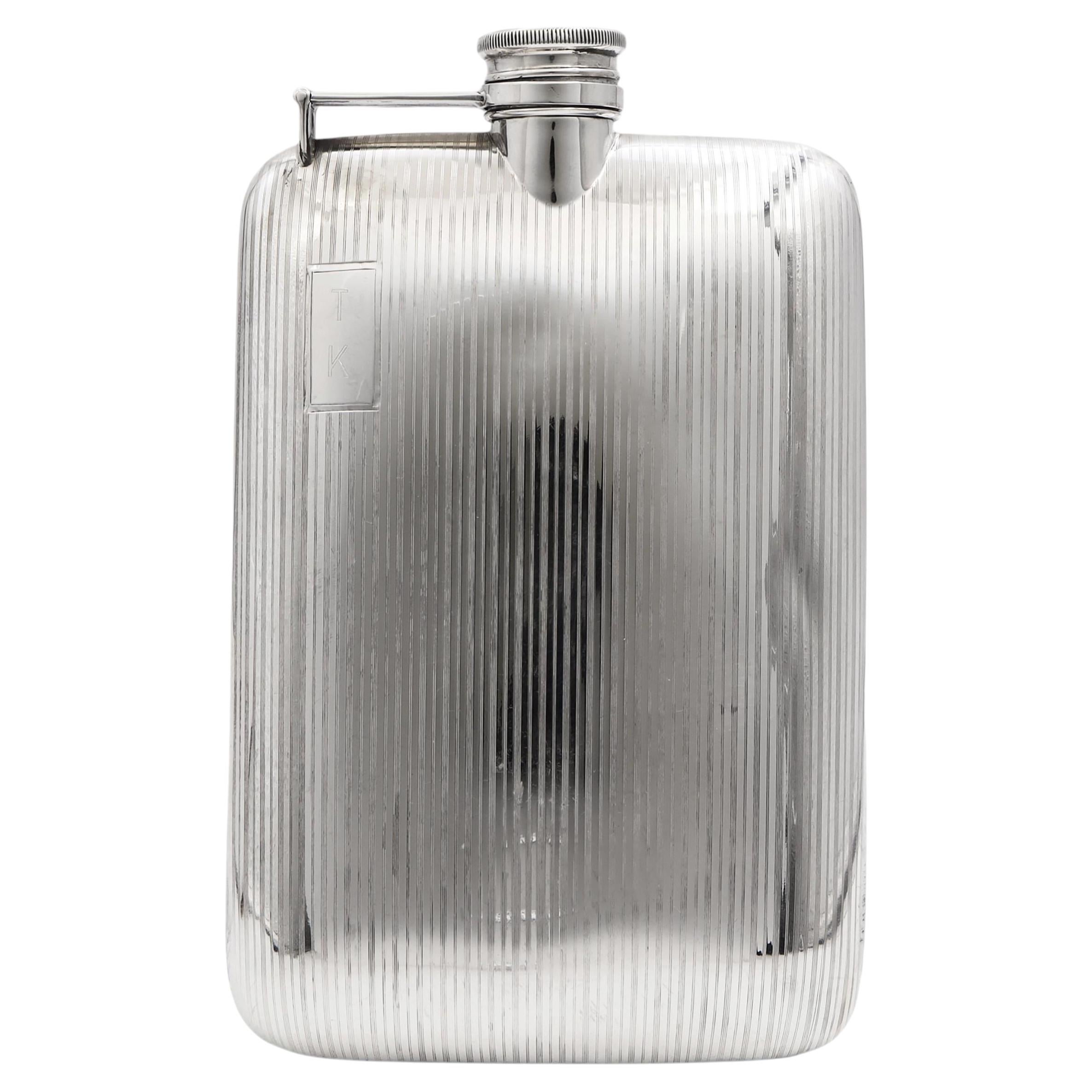 Fiaschetta vintage International Sterling da 3/4 di pinta - Monogramma "TK"