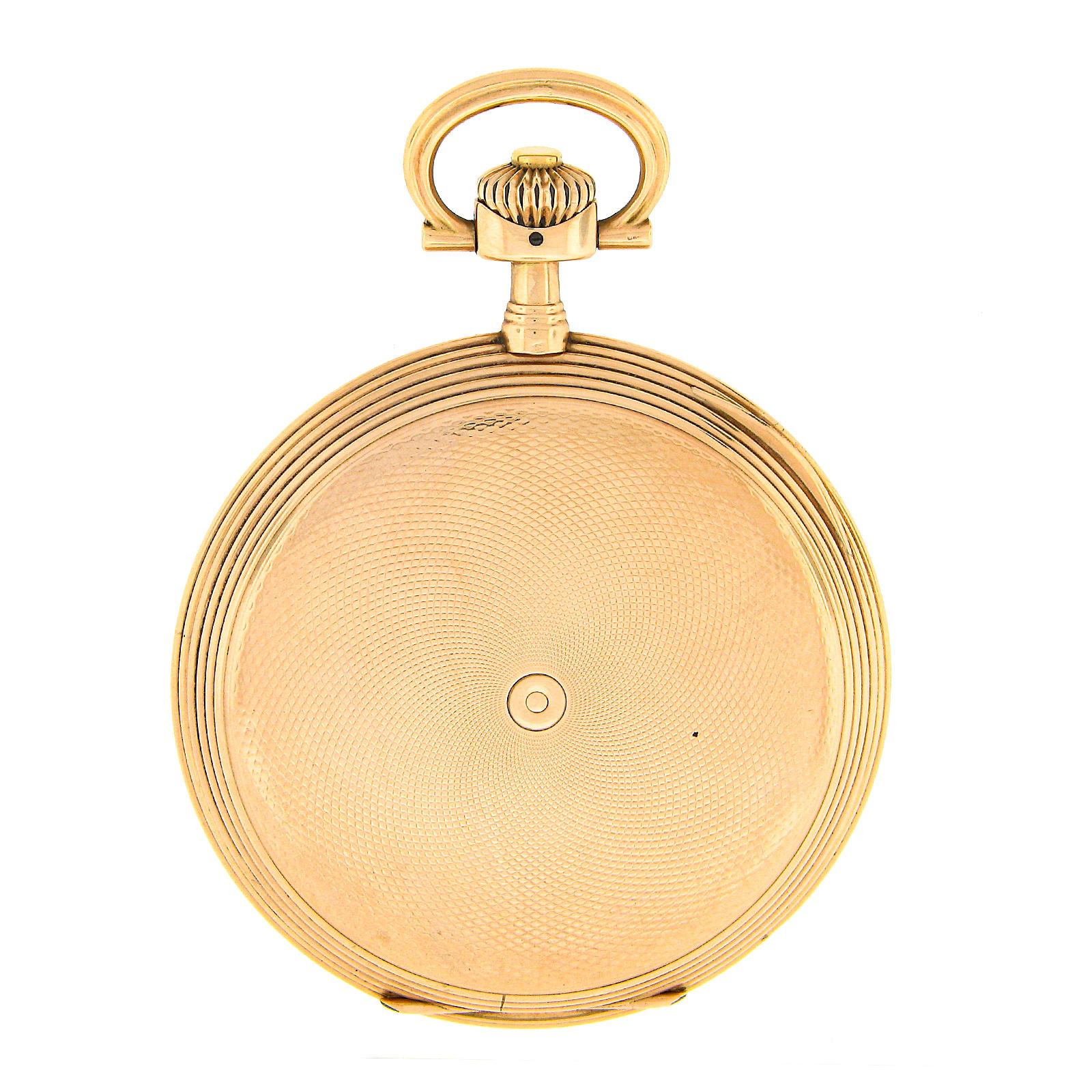 International Vintage International Watch Co. 14k Gelbgold Große Schweizer Vintage-Uhren im konzentrischen Design Hu im Angebot 3