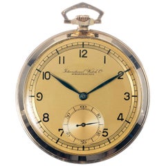 Retro International Watch Company Yellow Gold Pocket Watch