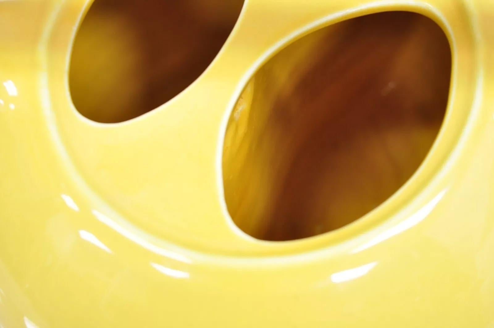 Ceramica Vintage Invento Products Hall China Giallo Art Deco Beccuccio Doppio Diviso Teiera in vendita