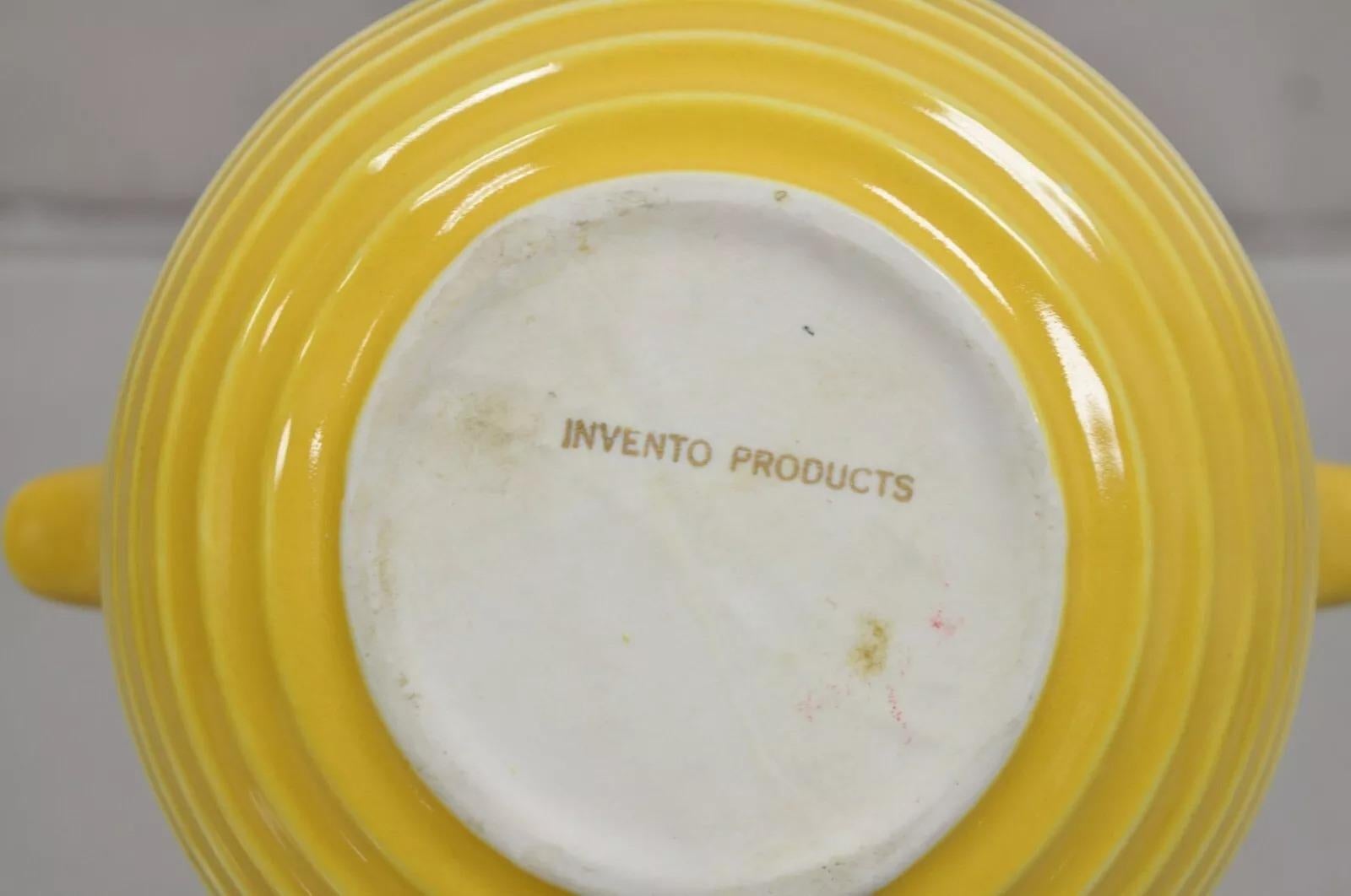 Vintage Invento Products Hall China Giallo Art Deco Beccuccio Doppio Diviso Teiera in vendita 3
