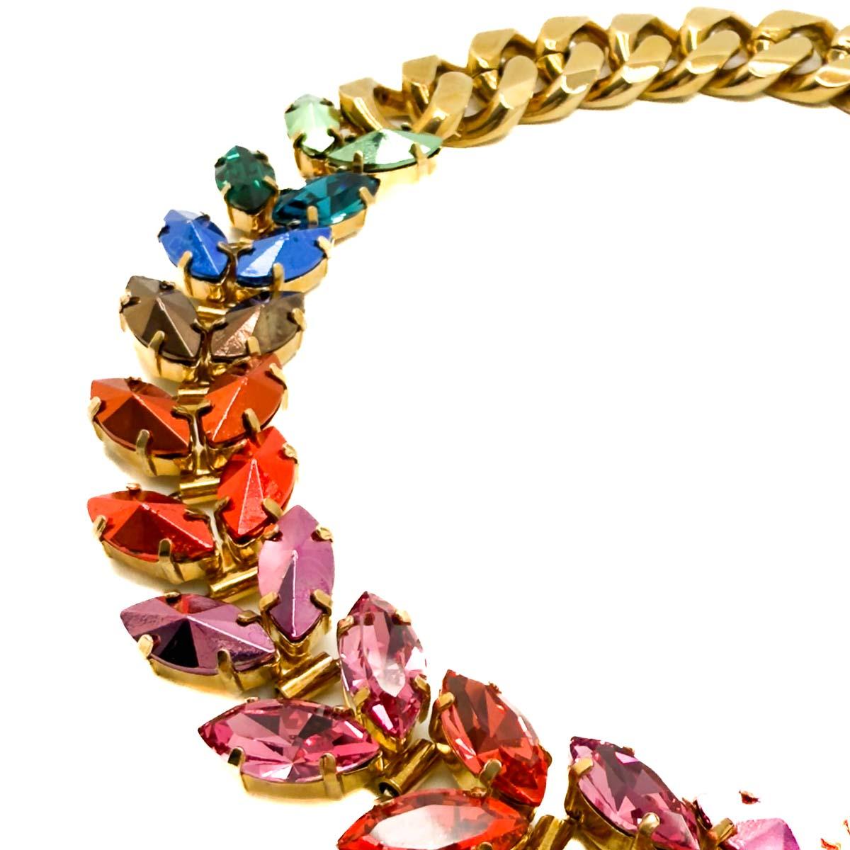 Collana a catena con cristalli marquise Iosselliani vintage anni '80 In condizioni buone in vendita a Wilmslow, GB