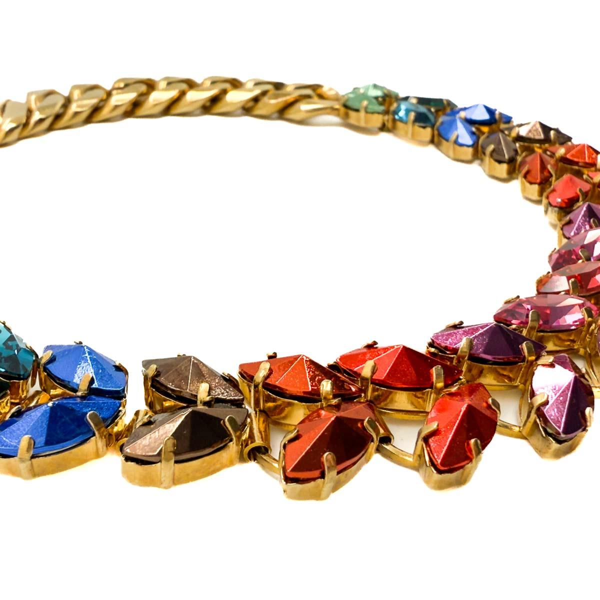 Collana a catena con cristalli marquise Iosselliani vintage anni '80 in vendita 1