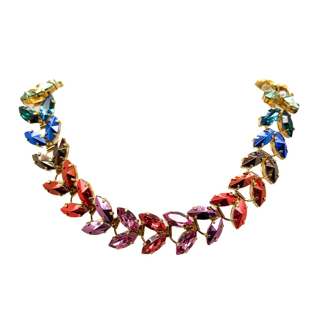 Collana a catena con cristalli marquise Iosselliani vintage anni '80 in vendita 2