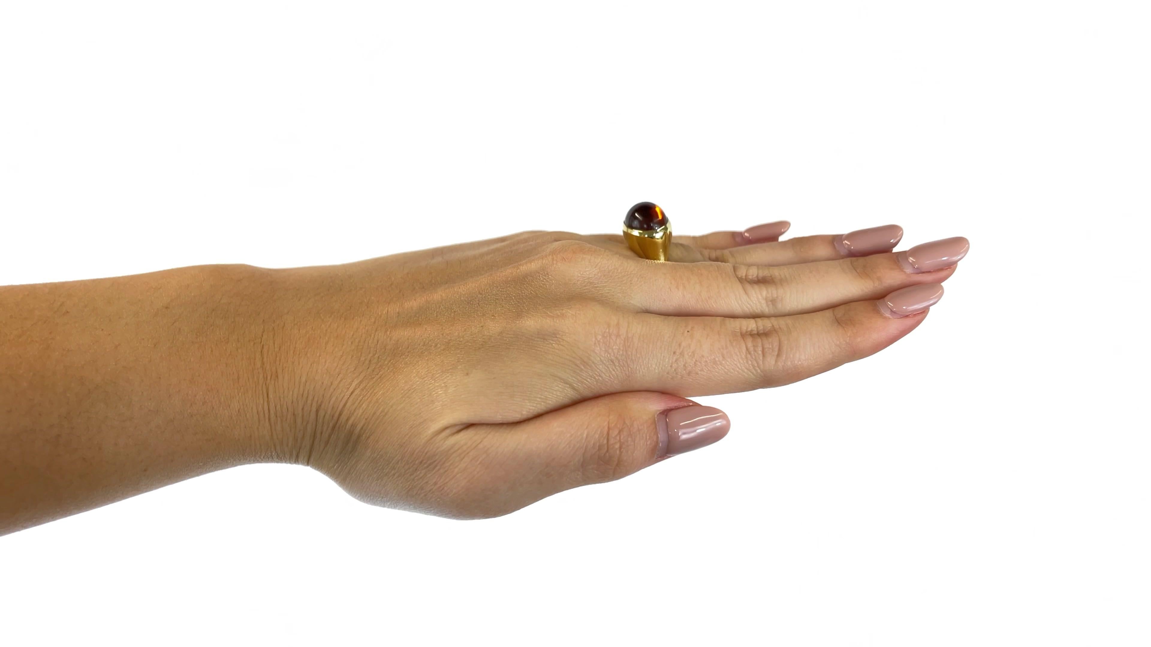 Cabochon Vintage Ippolita Citrine 18 Karat Gold Ring