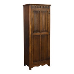 Vintage Ipswich Wardrobe, English, Oak, Four Panel Cupboard Art Deco, circa 1930