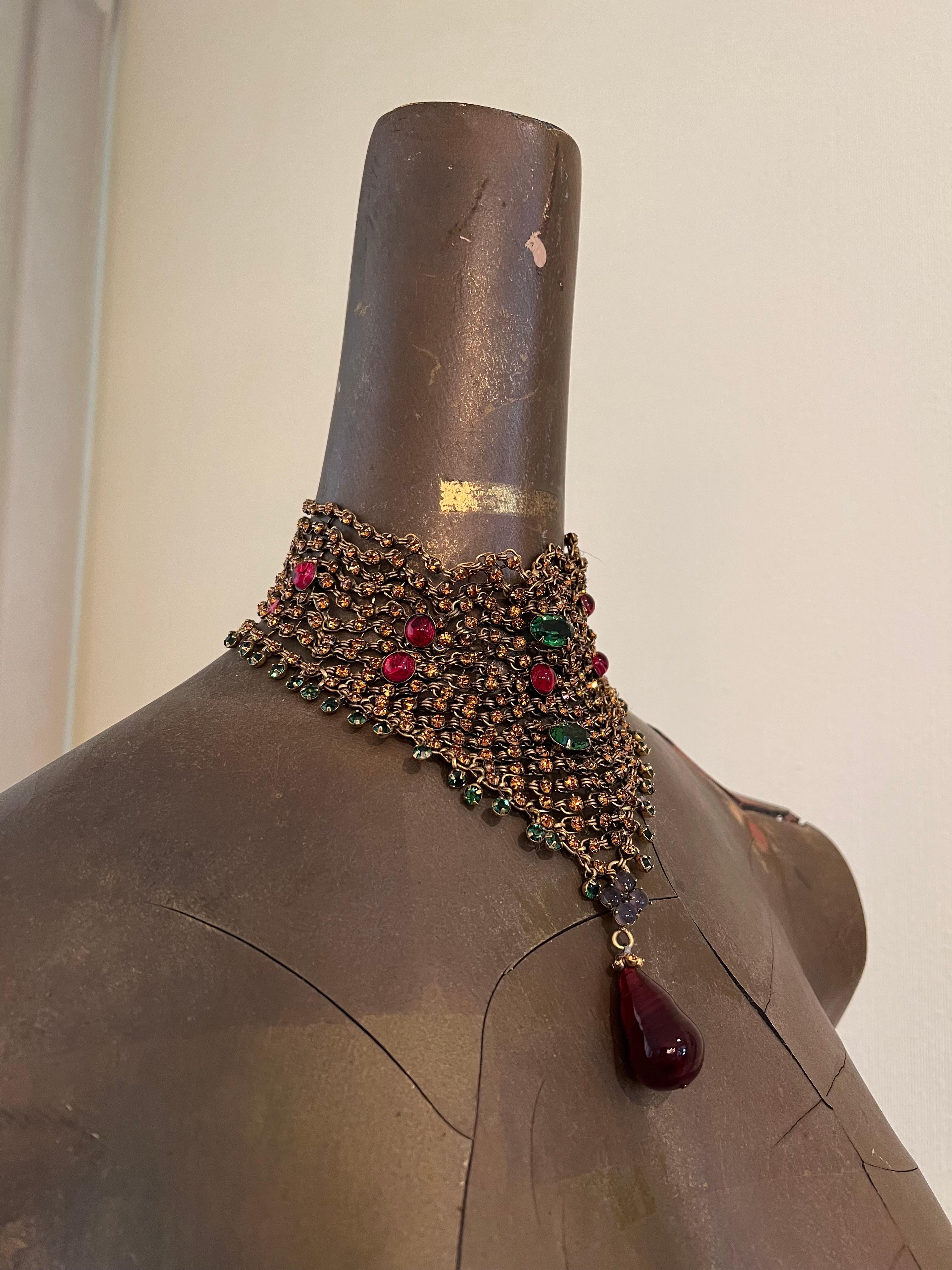 Women's Vintage Iradj Moini Mughal Style Jeweled Choker