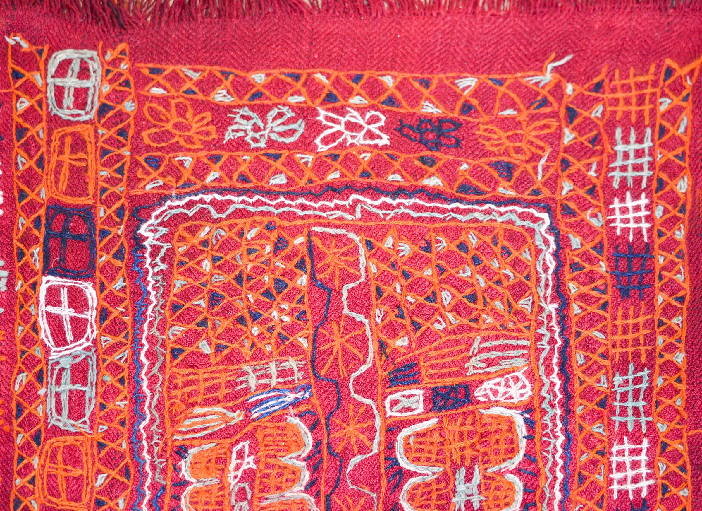 Vintage Iragi Embroidered Panel For Sale 3