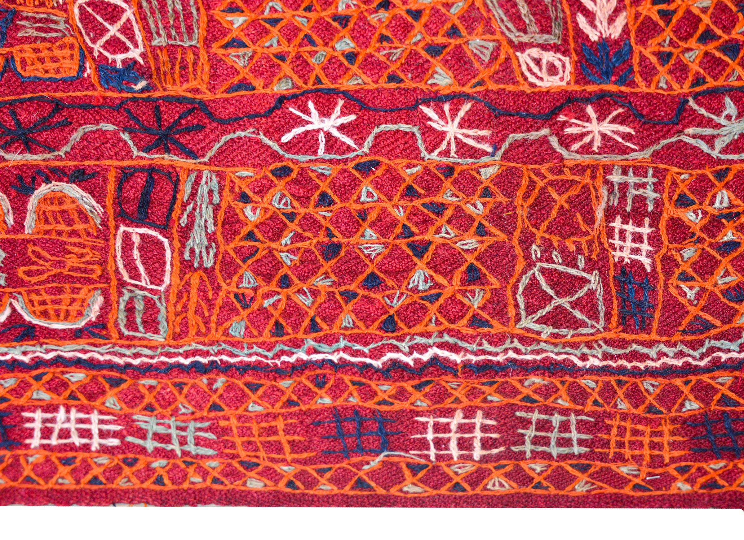 Iraqi Vintage Iragi Embroidered Panel For Sale