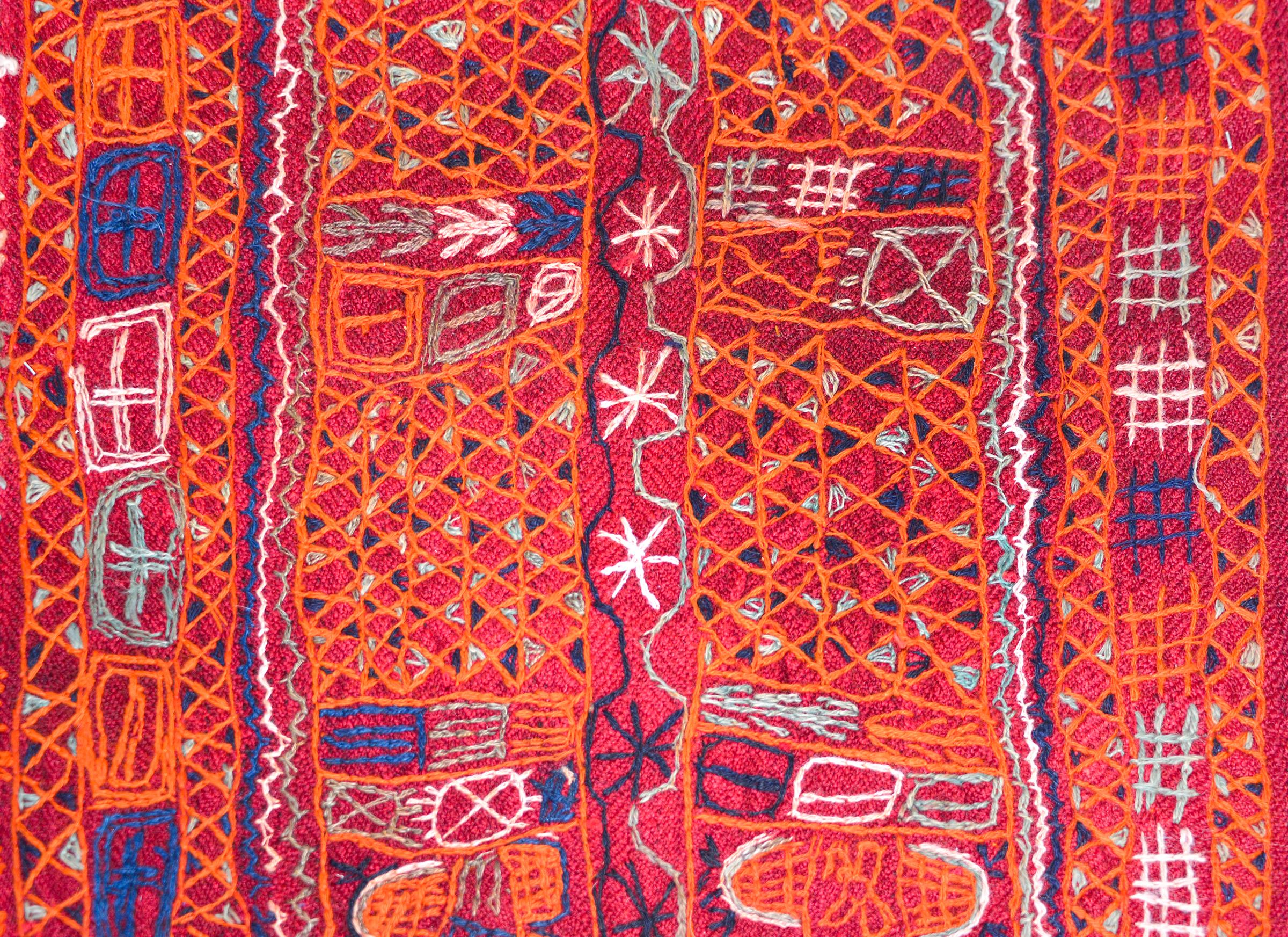 Vintage Iragi Embroidered Panel For Sale 2