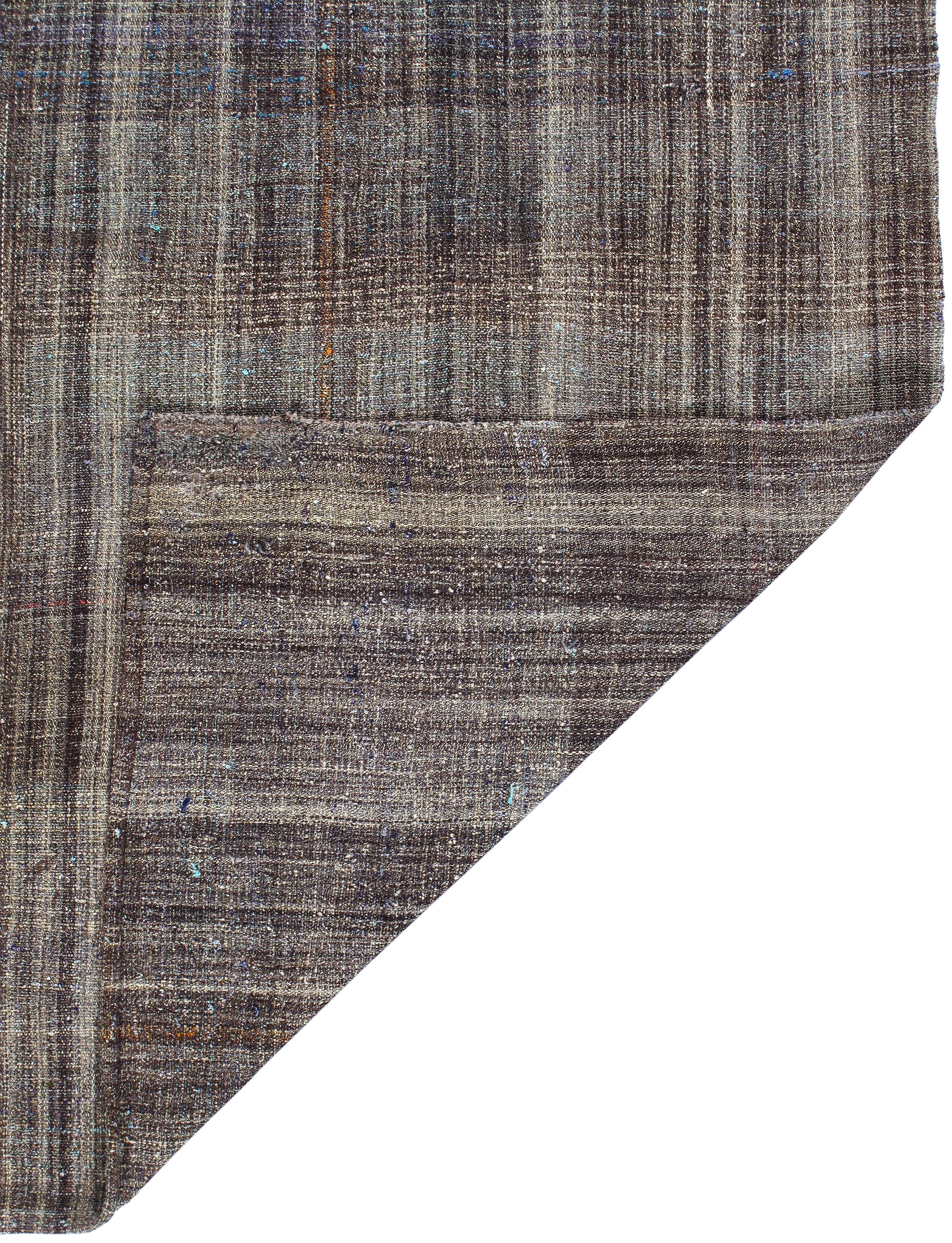 Vintage Handgewebter Flachgewebe-Teppich im Angebot 4