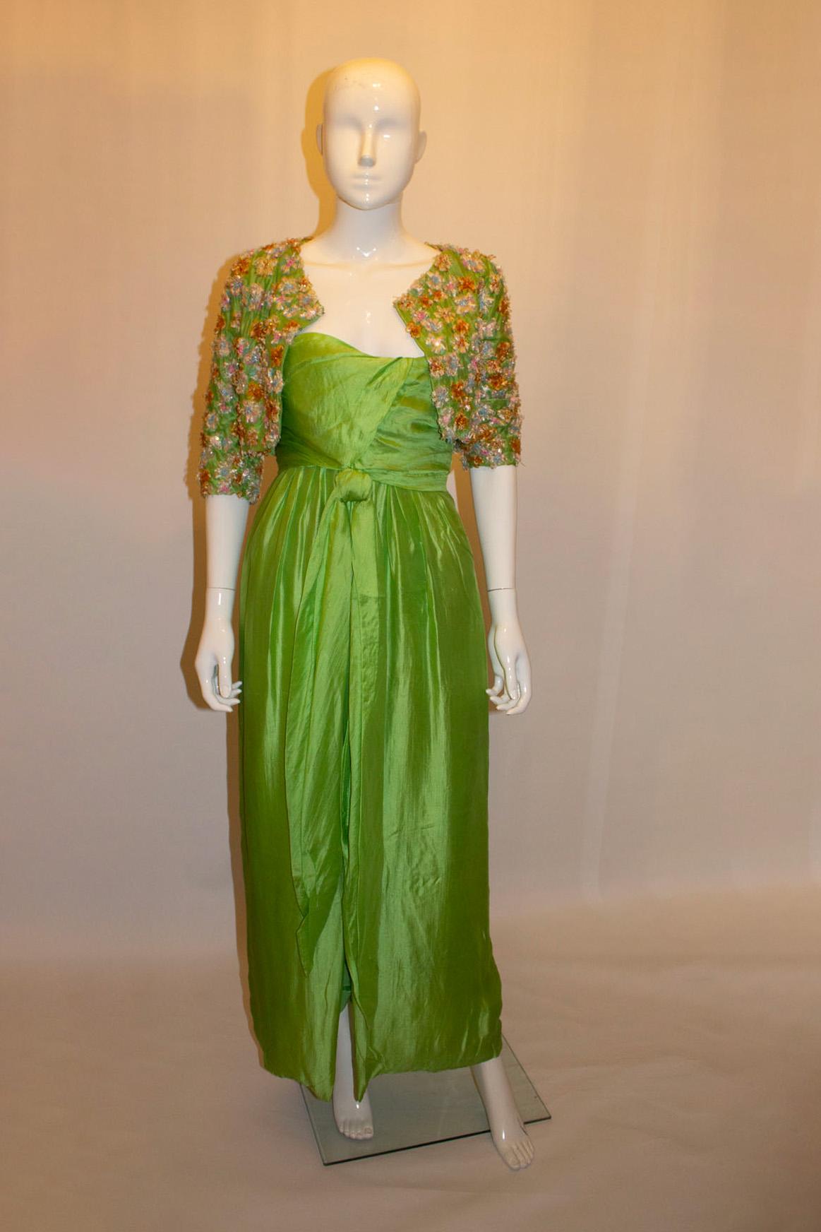 Women's Vintage Irene Galitzine Couture Evening Dress and Jacket For Sale