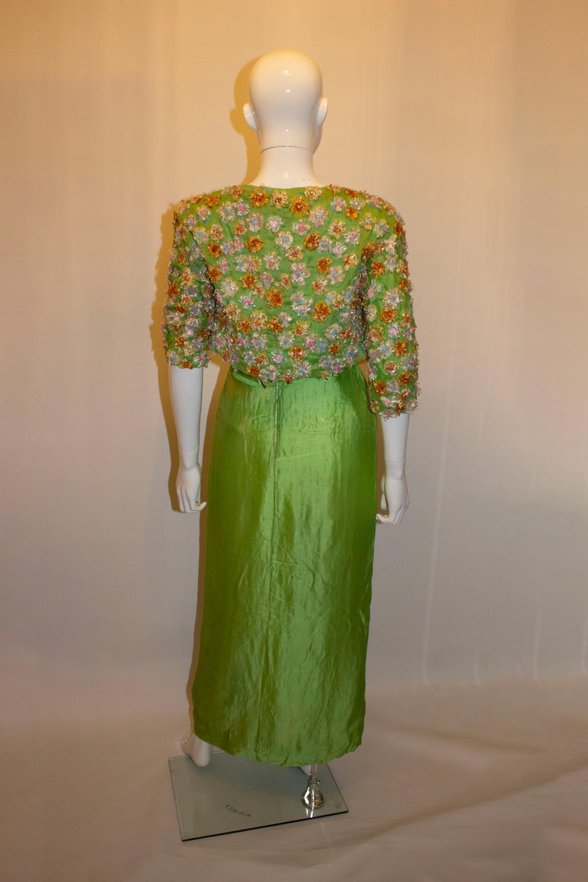 Vintage Irene Galitzine Couture Evening Dress and Jacket For Sale 3