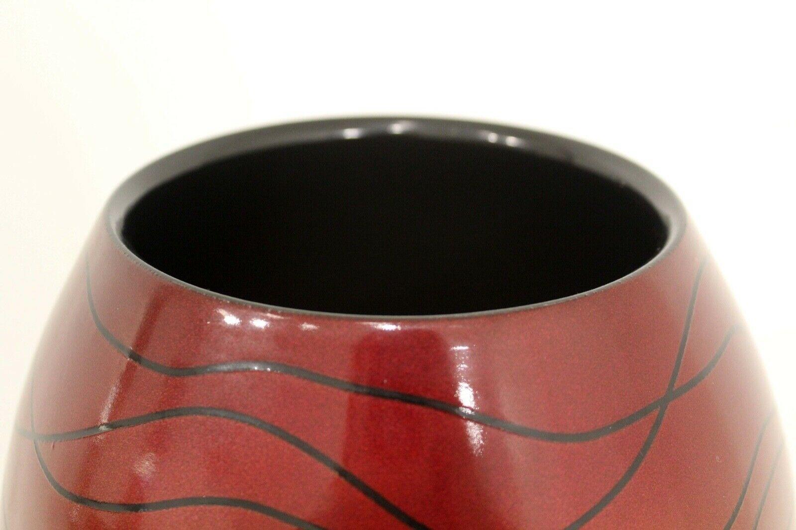 Vintage Iridescent Ceramic Vase Vessel Signed Figurative Motif For Sale 1
