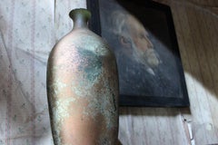 Vintage Iridescent Green Glass Vase, circa 1960
