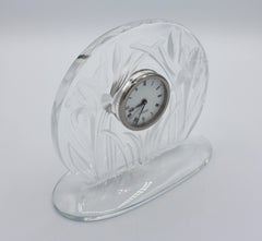 Vintage Iris Table Clock by Lalique
