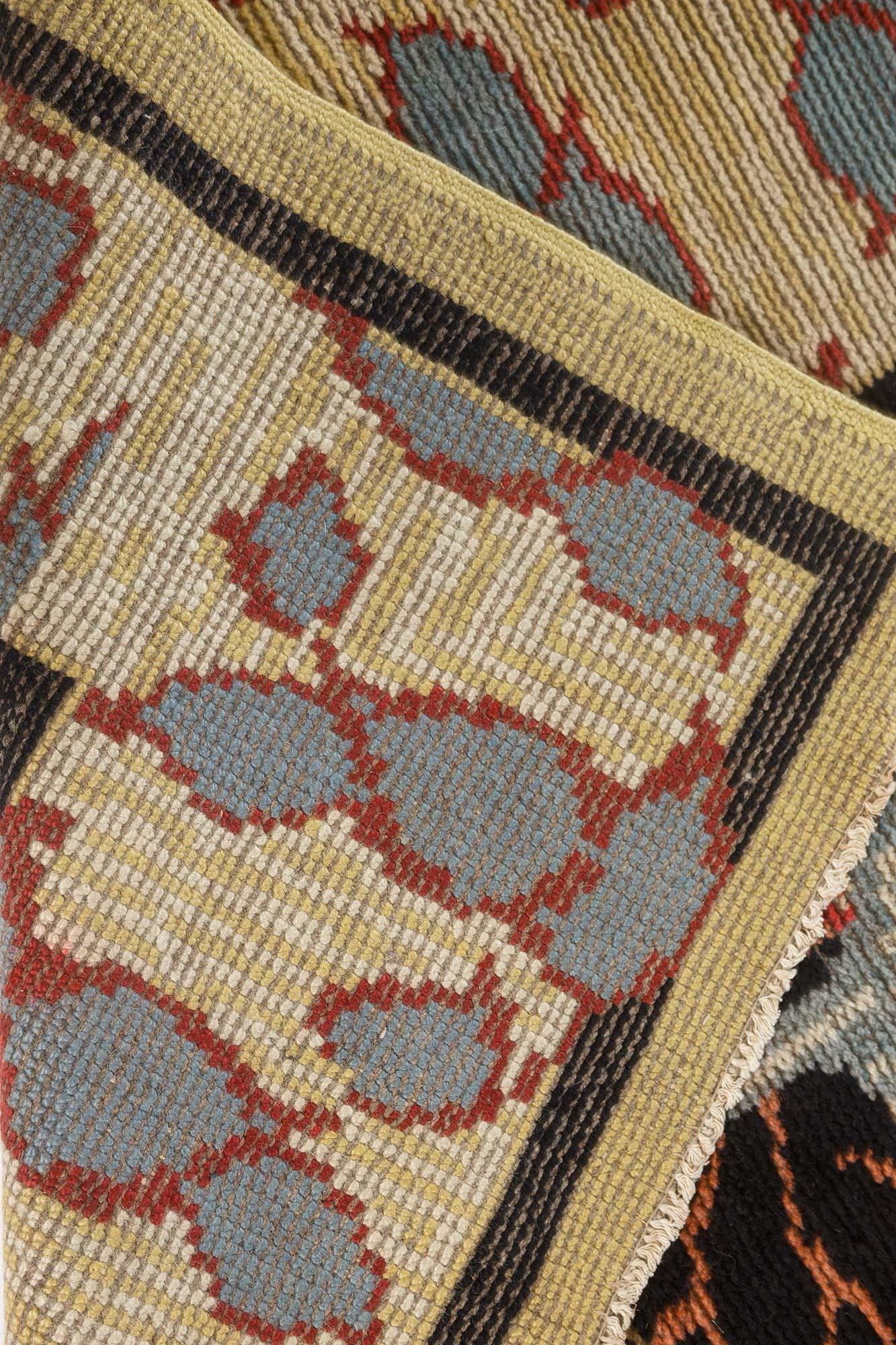 Vintage Irish Botanic Hand Knotted Wool Carpet For Sale 1