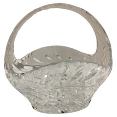 Vintage Irish Crystal Fruit Basket with Handle