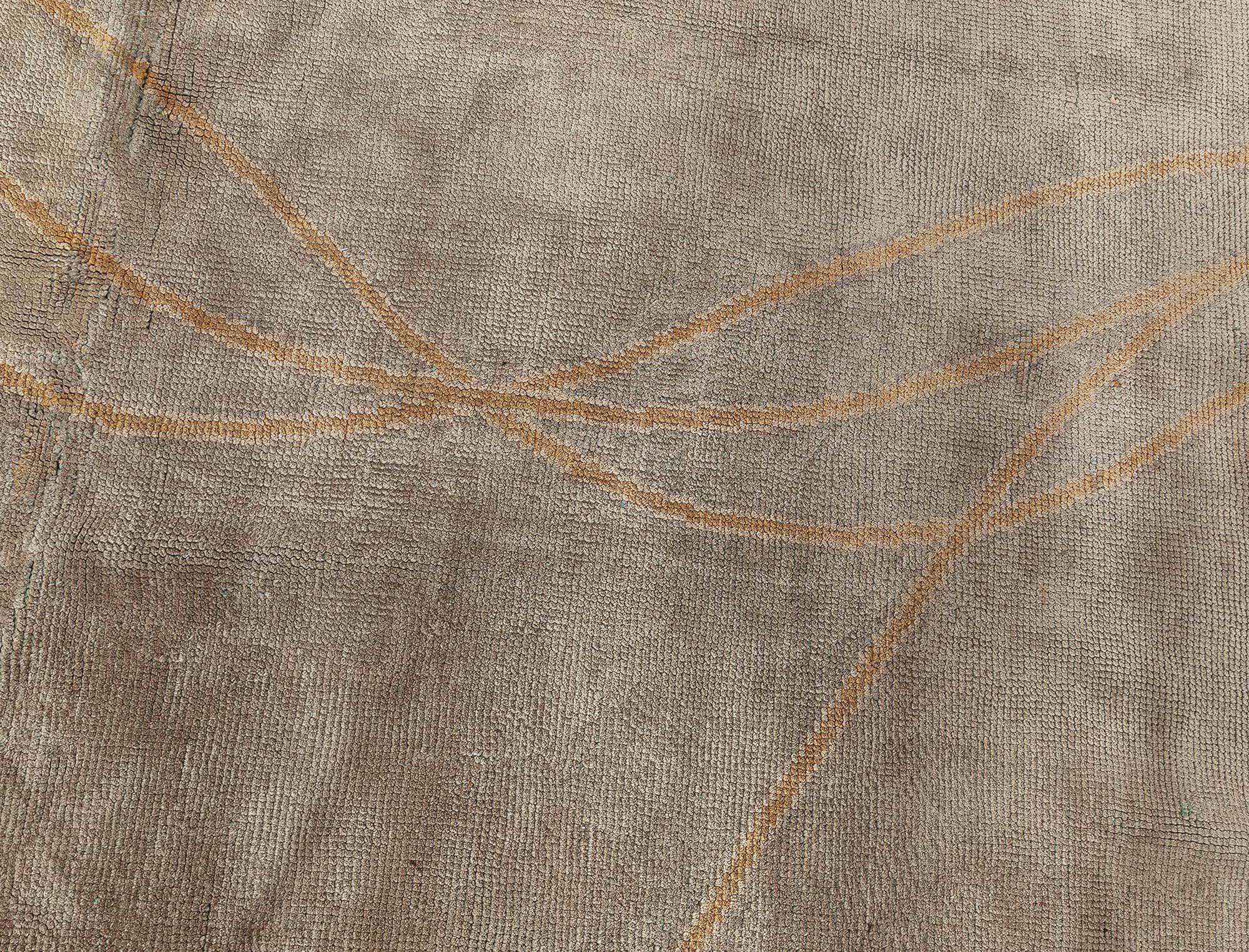 Laine Tapis vintage irlandais Donegal Botanique dans les tons doux de la terre Doris Leslie Blau en vente