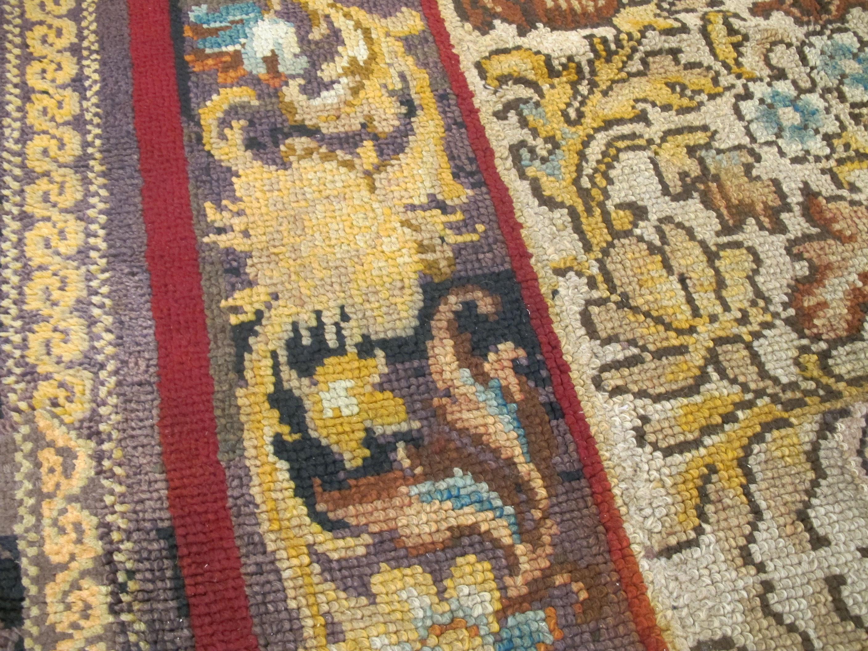 Hand-Knotted Vintage Irish Donegal Rug For Sale
